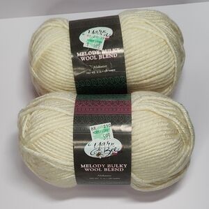 Yarn Bee Melody Bulky Wool Blend Yarn 2 Skeins In Alabaster